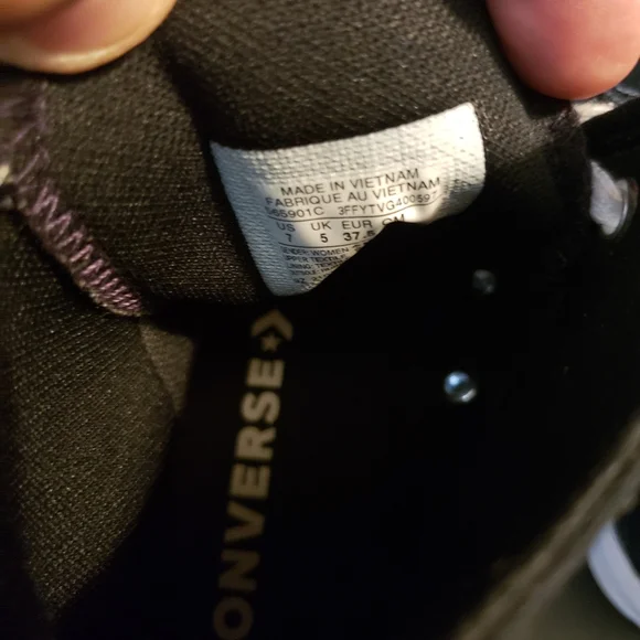 Converse Black and White High-Top Sneakers - Picture 6 of 8